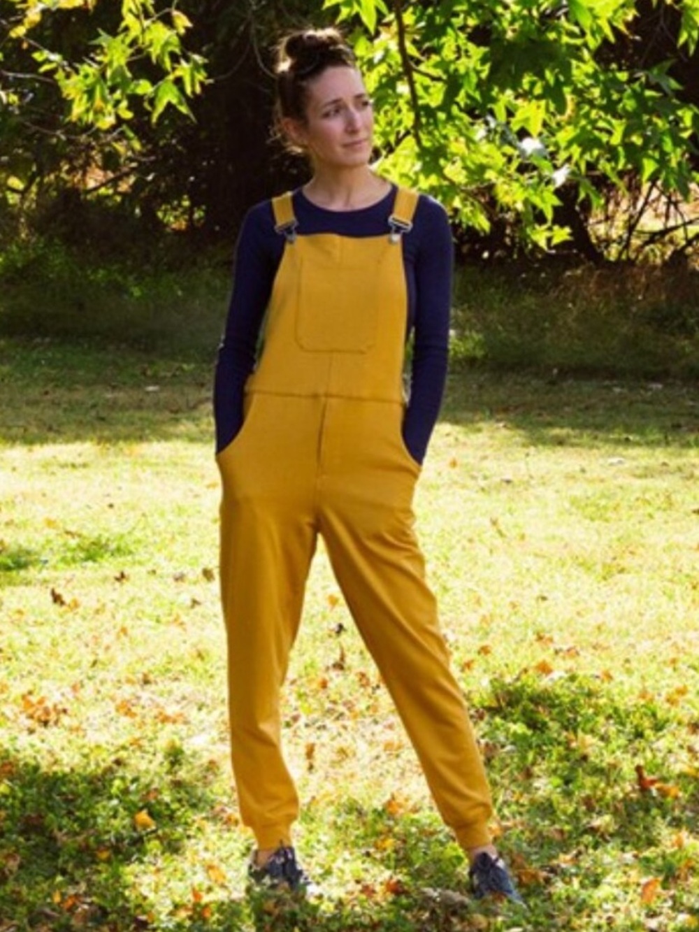 The Great Fantastic Swoveralls Dijon Jogger Pants Straps Pockets Overalls